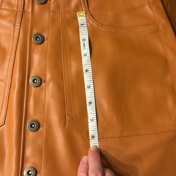 JESSICA SIMPSON SHORT SKIRT PLEATHER BUTTON DOWN FRONT POCKETS SIZE S - Picture 9 of 13